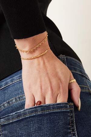 Bracelet Line Of Dots Silver Color Stainless Steel h5 Picture2