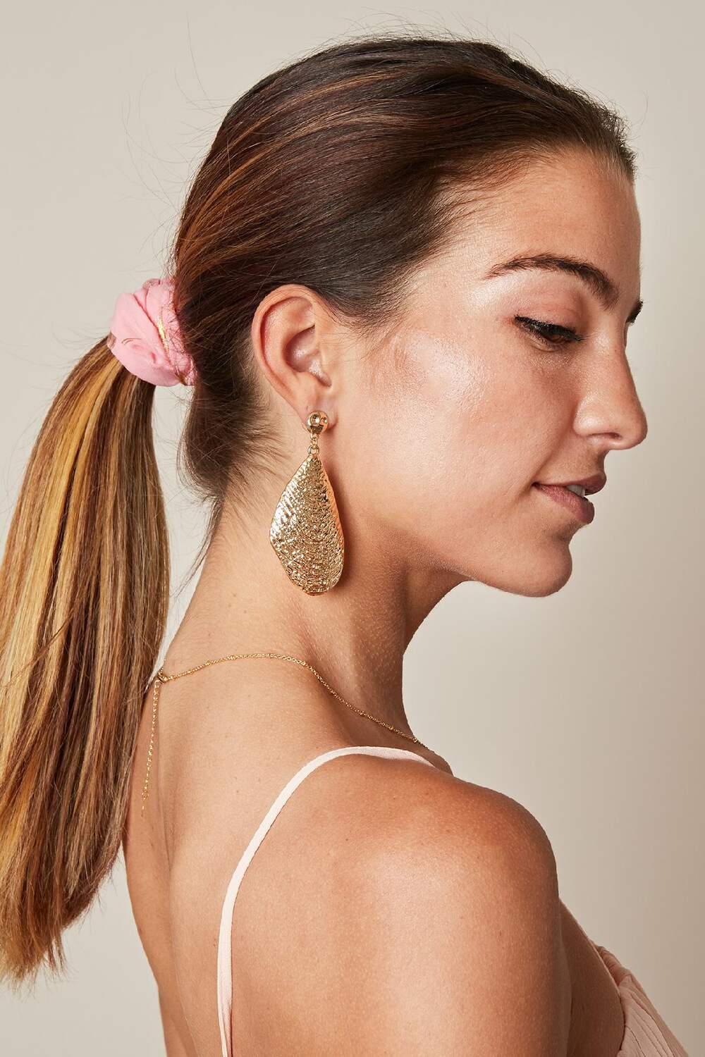 Scrunchie Golden Feather Red Polyester h5Picture2