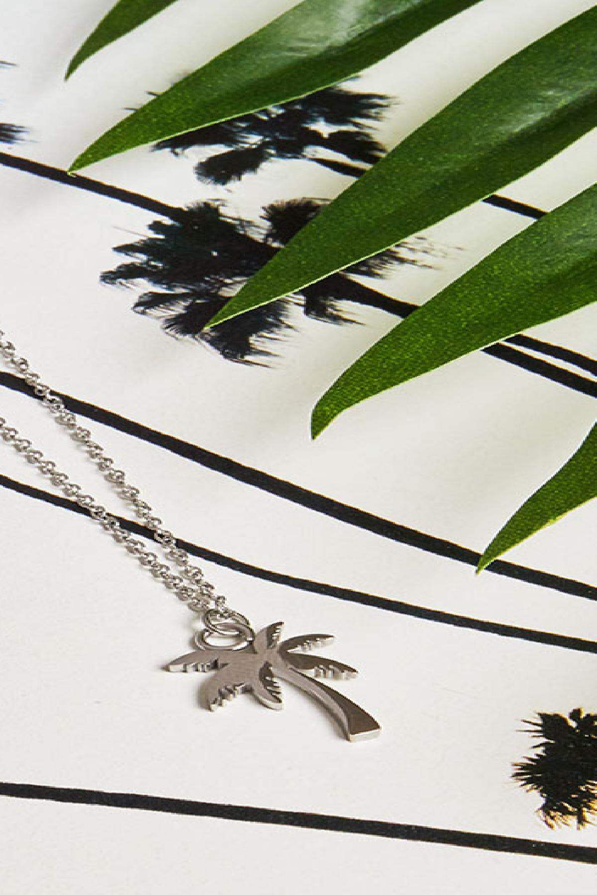 Kette Palm Tree Goldfarbe Edelstahl Bild2