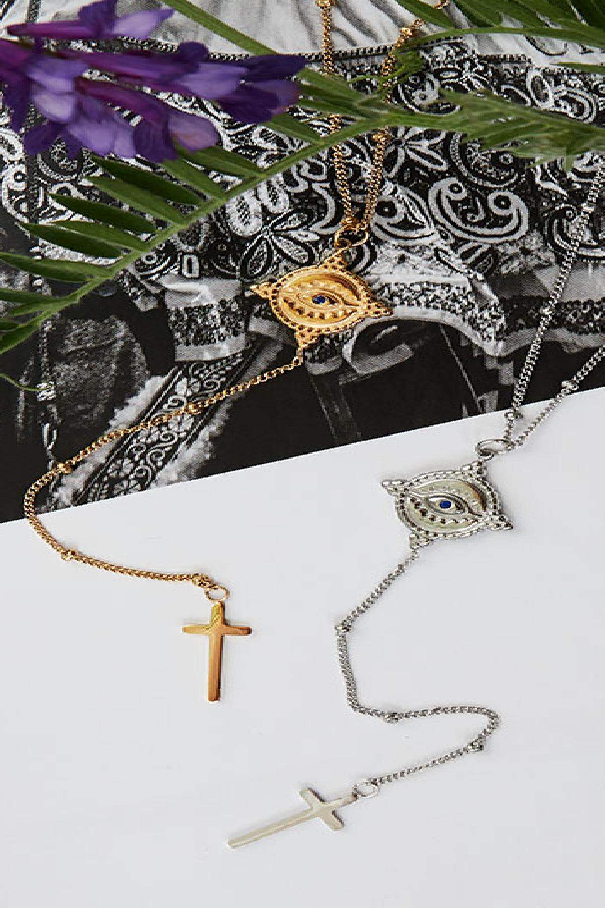 Necklace Religious Eye Plata Acero inoxidable h5 Imagen2