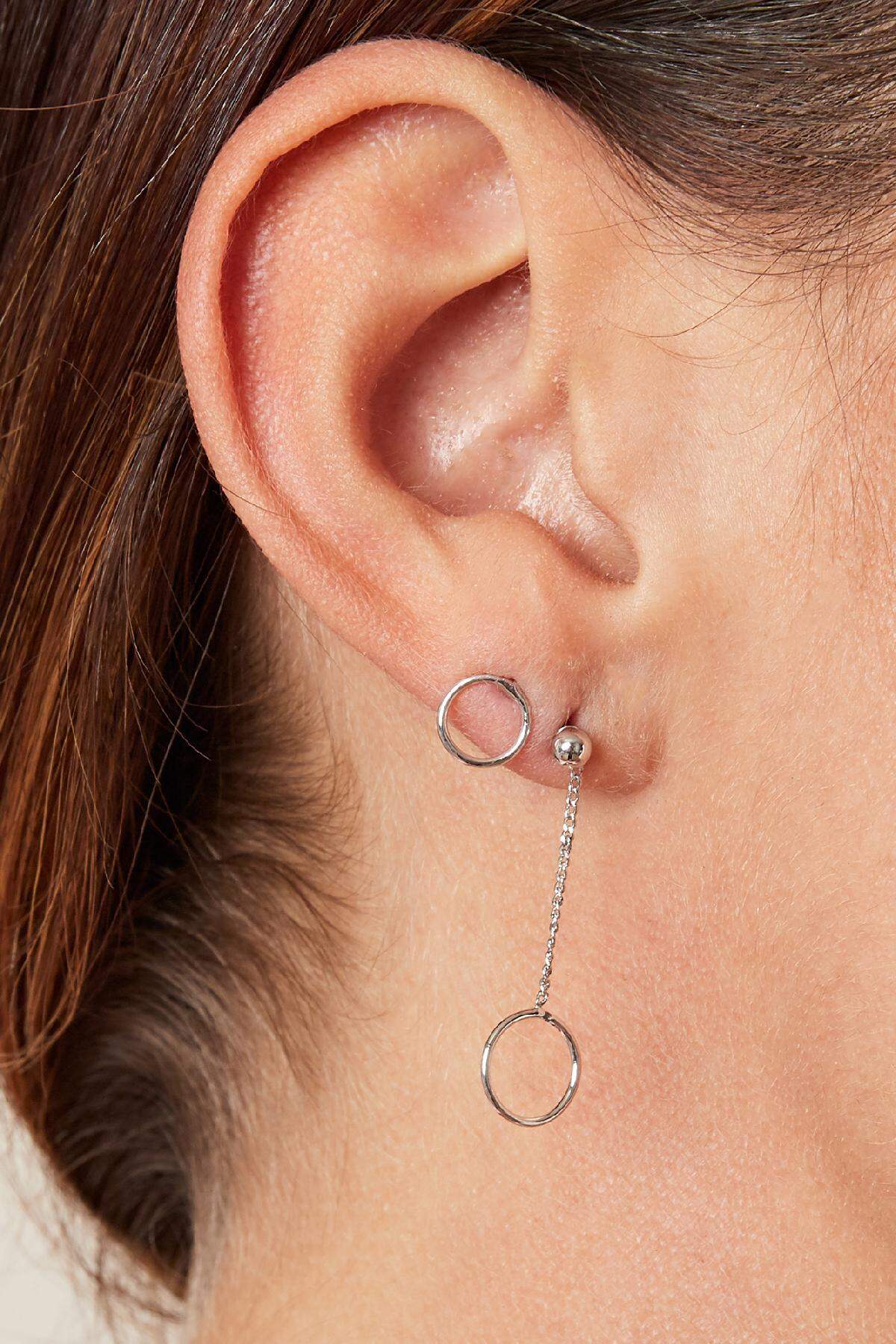 Orecchini Circolari Silver Color Copper Immagine3