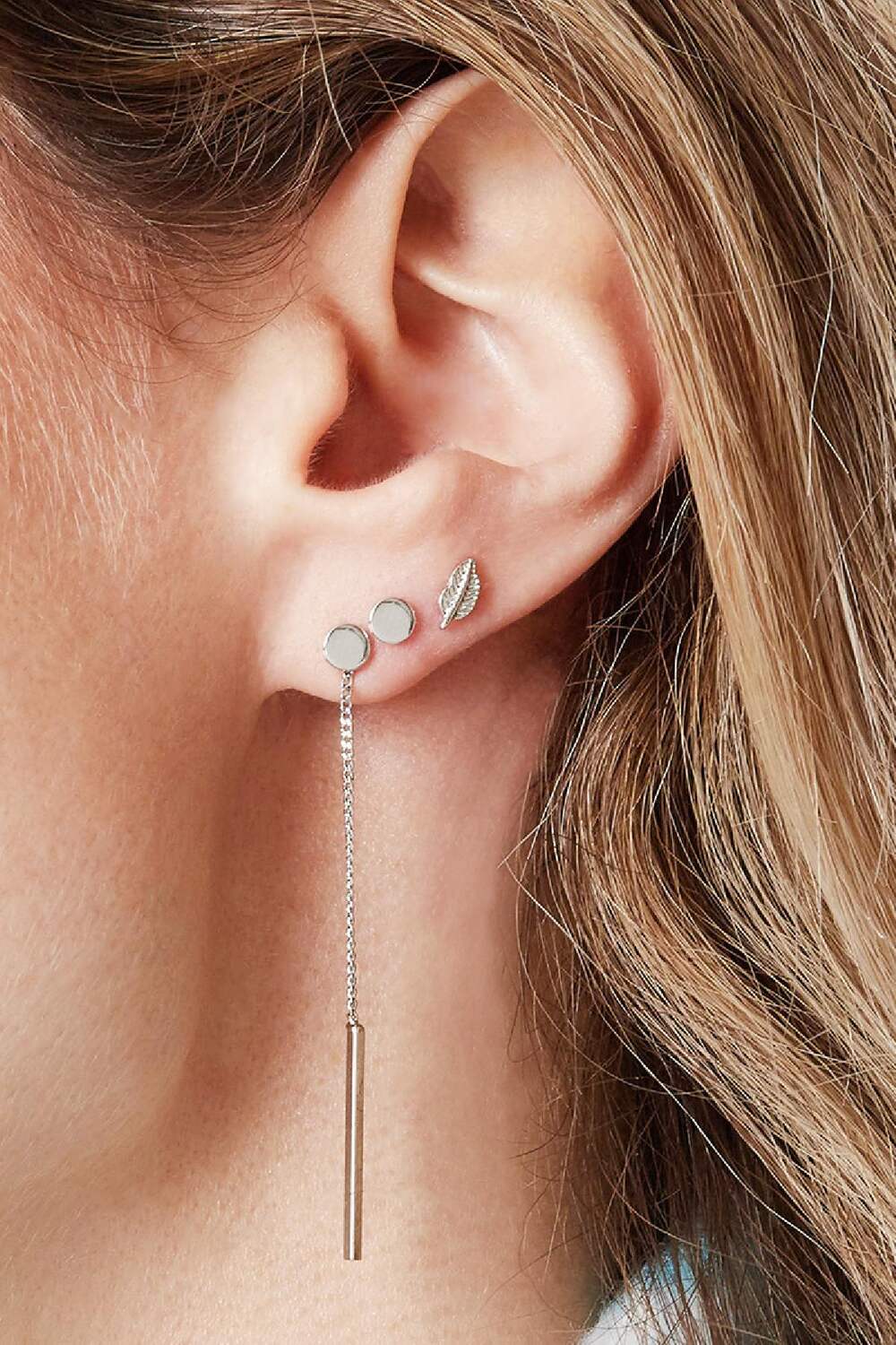 Ohrringe Round Stud And Dangle Silber Kupfer h5Bild3
