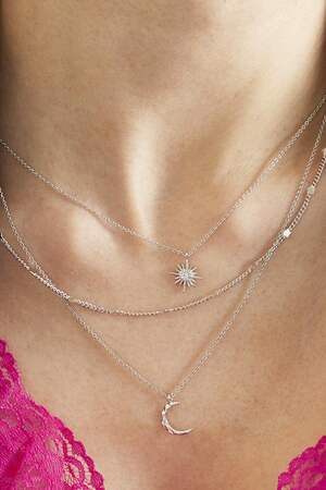 Halskette Chained Star & Moon Silber Kupfer h5 Bild4