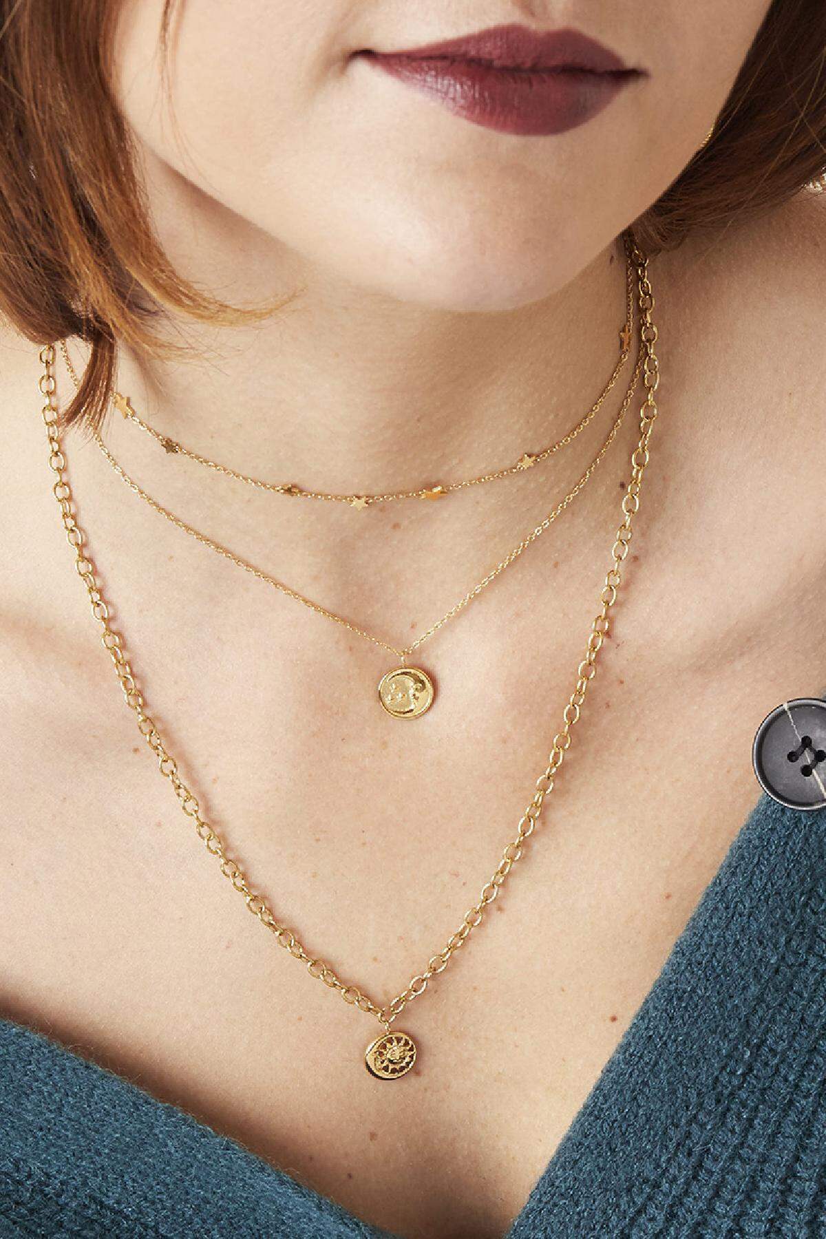 Collier Glowing Moon Argenté Acier inoxydable h5 Image2