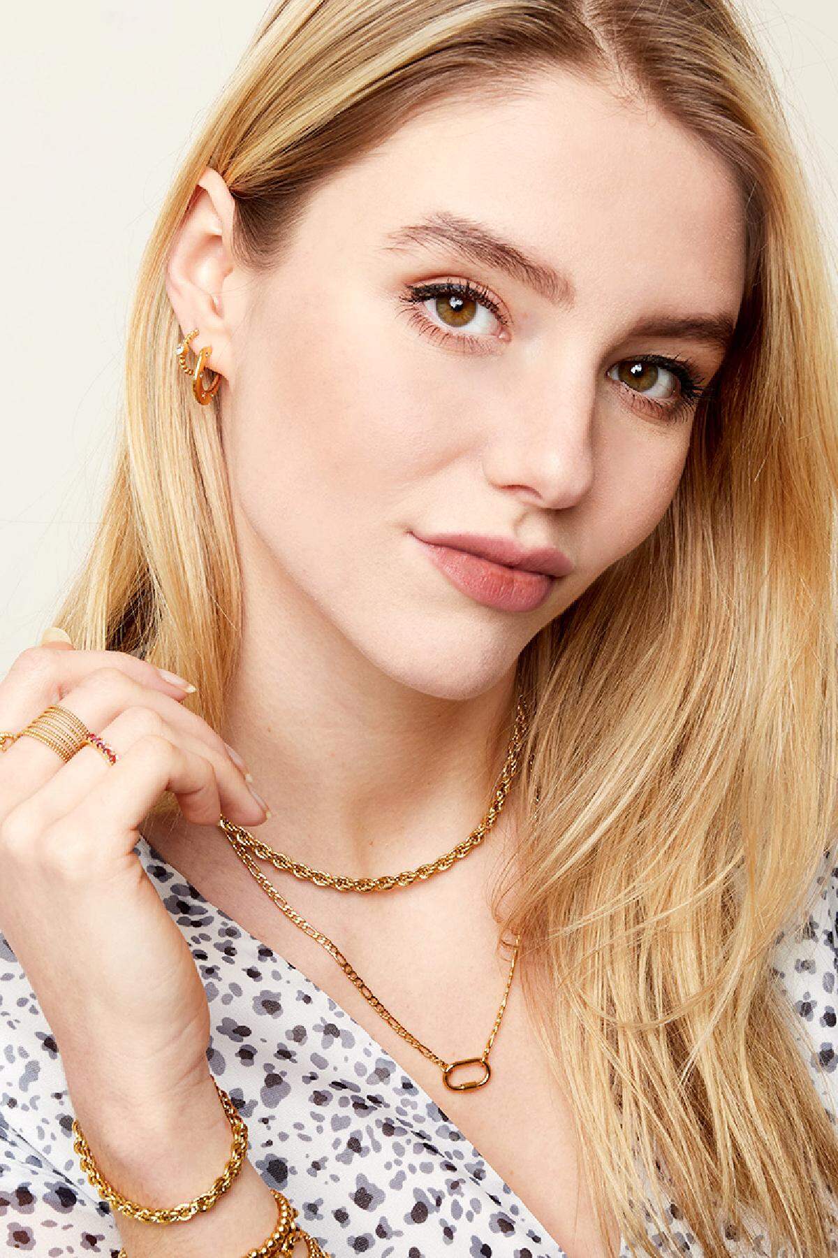 Necklace Twisted Chain Gold Color Stainless Steel 2