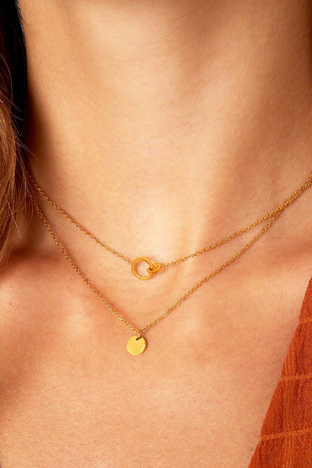 Necklaces connected circles Gold Color Stainless Steel