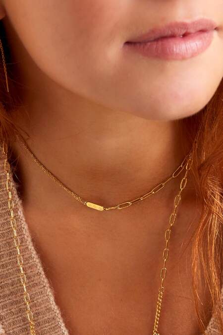 Edelstahlkette mit Doppelkette und Charm 2