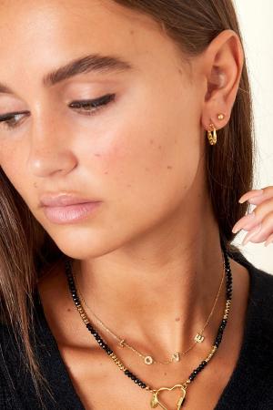 Collana In Acciaio Inox Lettere Amore Gold Stainless Steel h5 Immagine2