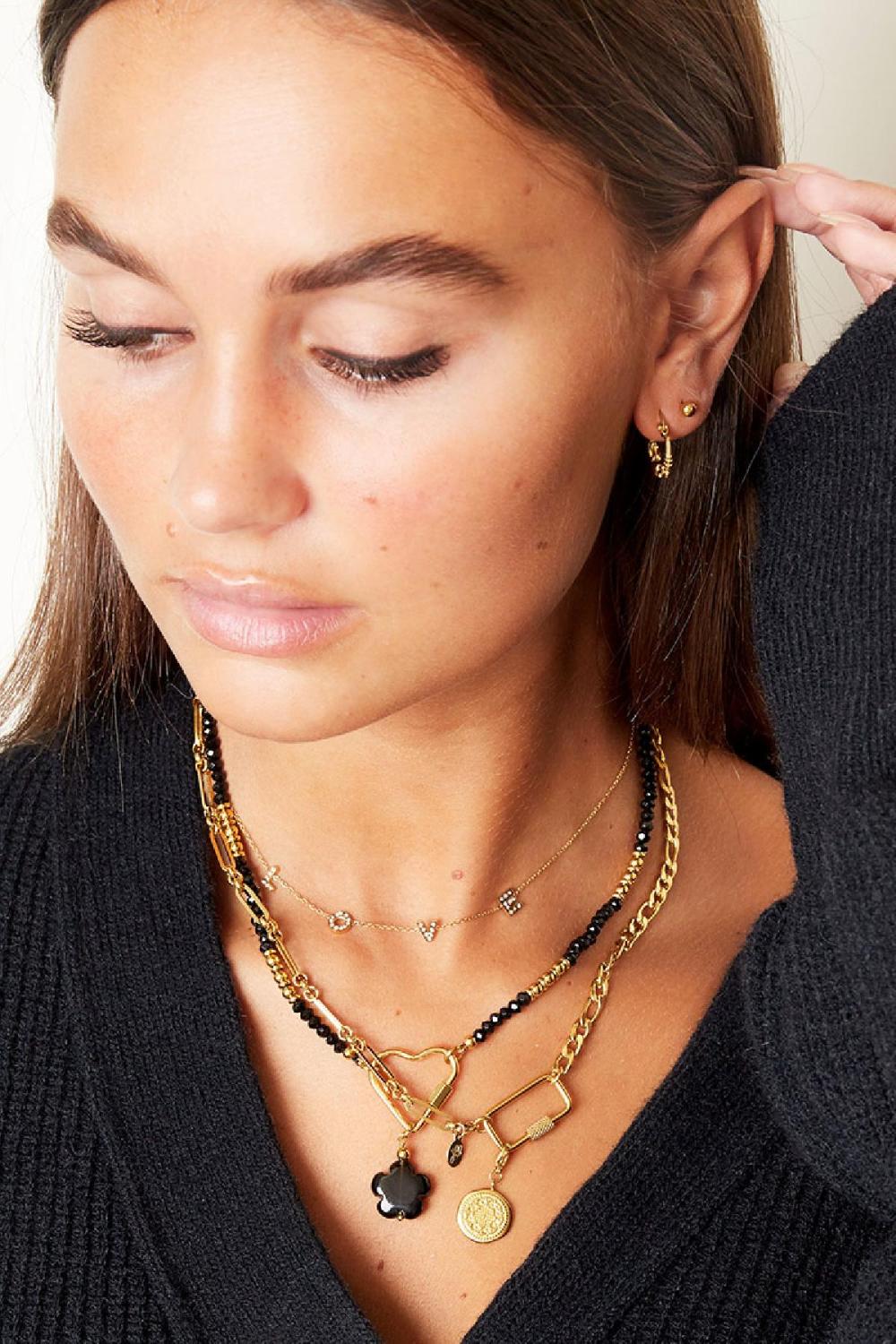 Collana In Acciaio Inossidabile Con Pietre E Cuore Blue Stone Immagine2