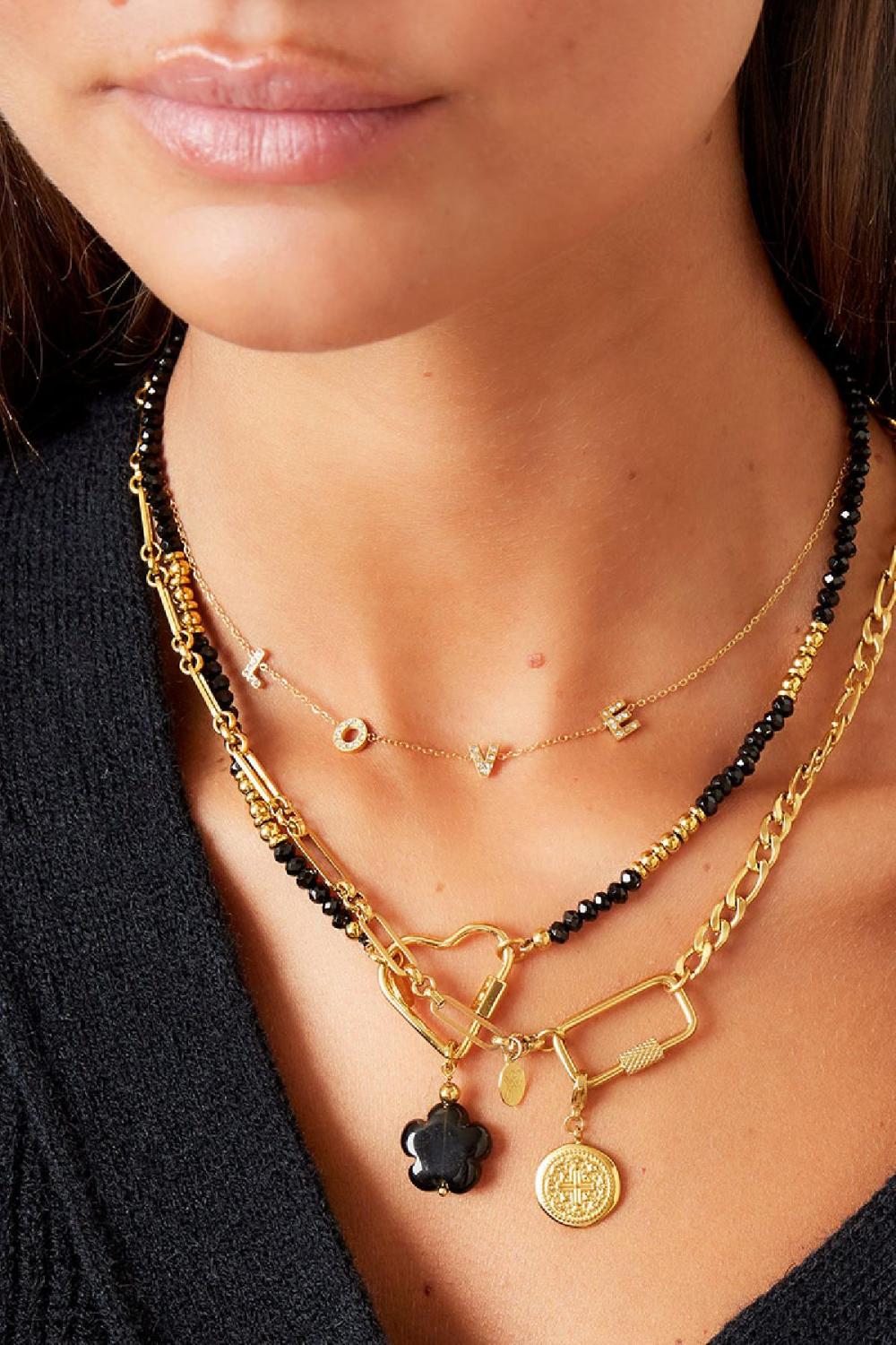 Collana In Acciaio Inossidabile Con Pietre E Cuore Blue Stone Immagine3