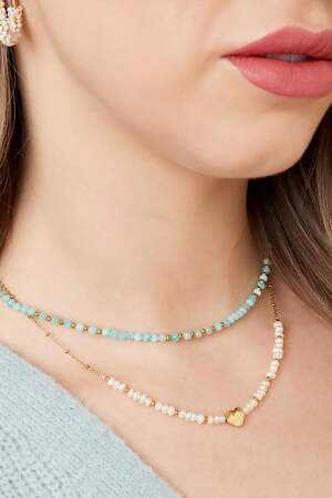 Necklace lovely pearl Gold Color Stainless Steel (Pack with plastic bag) h5 Picture3
