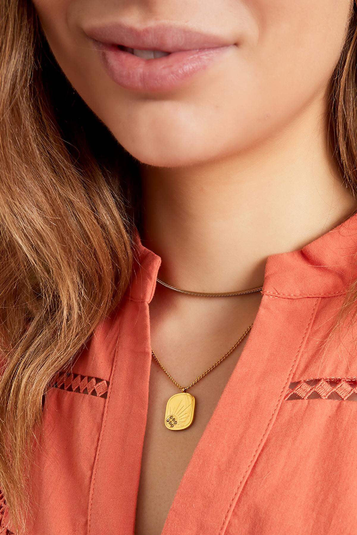 Necklace sun Gold Color Stainless Steel Picture3