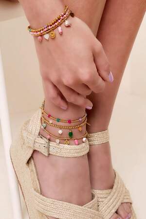 stainless steel anklets beads green & h5 Picture2