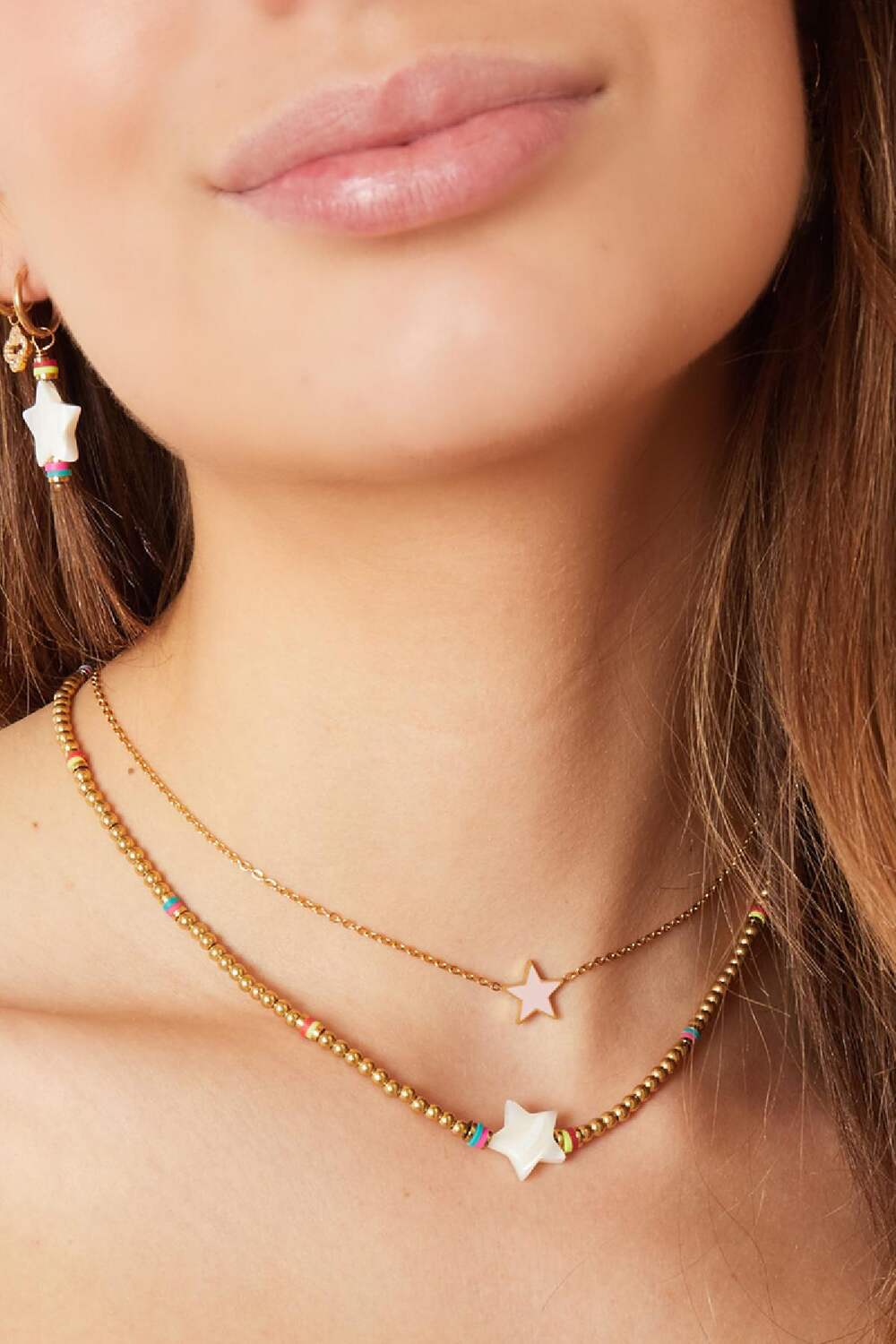 Beads & Stars Halskette - #summergirls-Kollektion Goldfarbe Schale h5Bild3