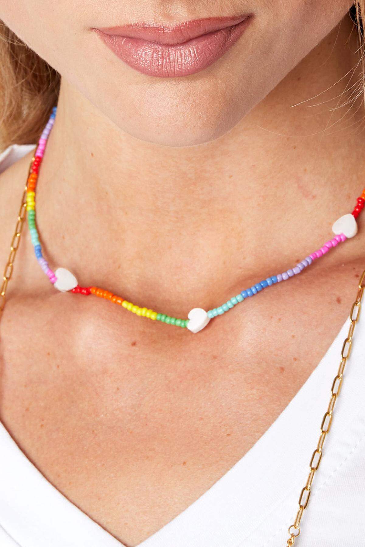 Collana con Cuori d'Amore - Collezione Rainbow Multi Stainless Steel Immagine3