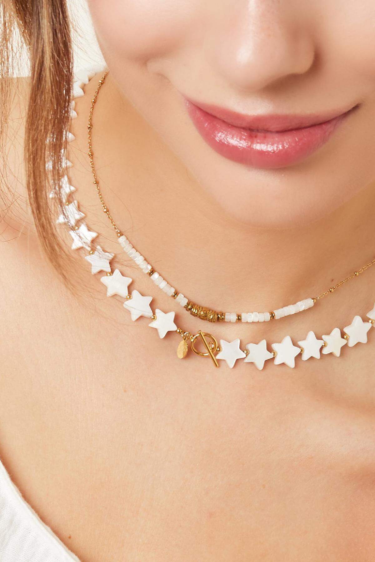 Kolye kabuk yıldızları - Plaj koleksiyonu White gold Sea Shells Resim3
