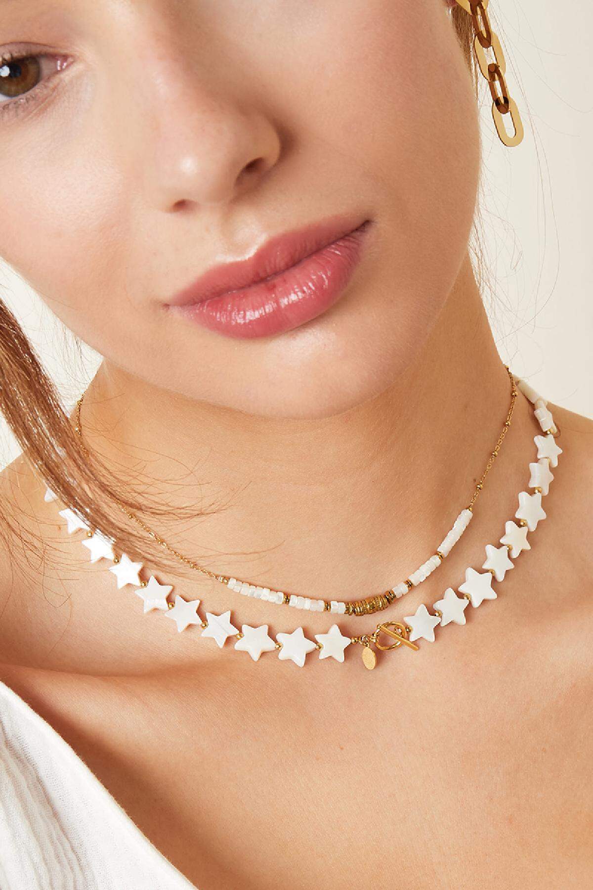 Kolye kabuk yıldızları - Plaj koleksiyonu White gold Sea Shells h5 Resim4