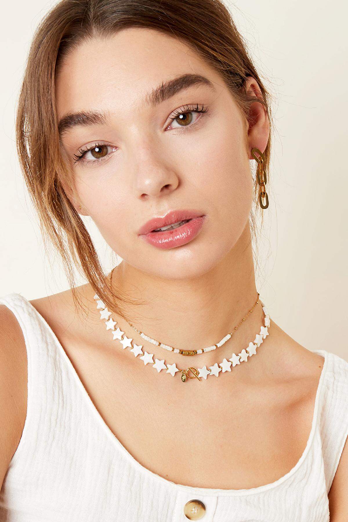 Kolye kabuk yıldızları - Plaj koleksiyonu White gold Sea Shells h5 Resim5