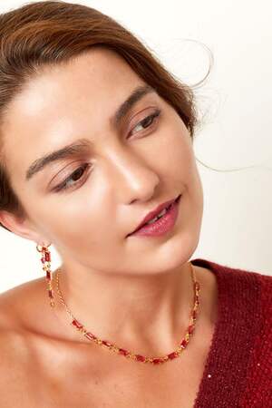 Collar piedras de colores - colección Sparkle Fucsia Cobre h5 Imagen2