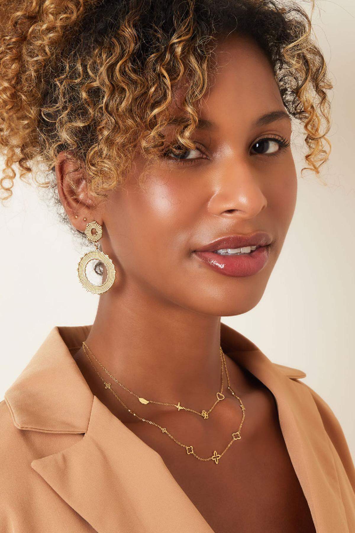 Collar minimalista con charms Plata Acero inoxidable Imagen2