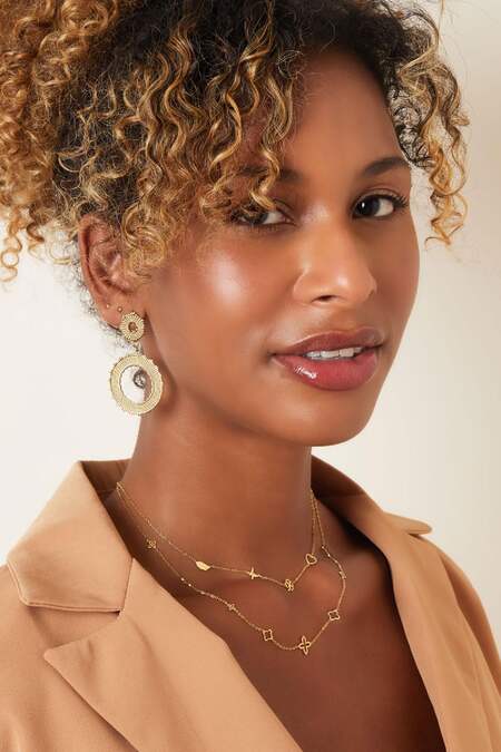 Collana minimalista con charms Silver Color Stainless Steel