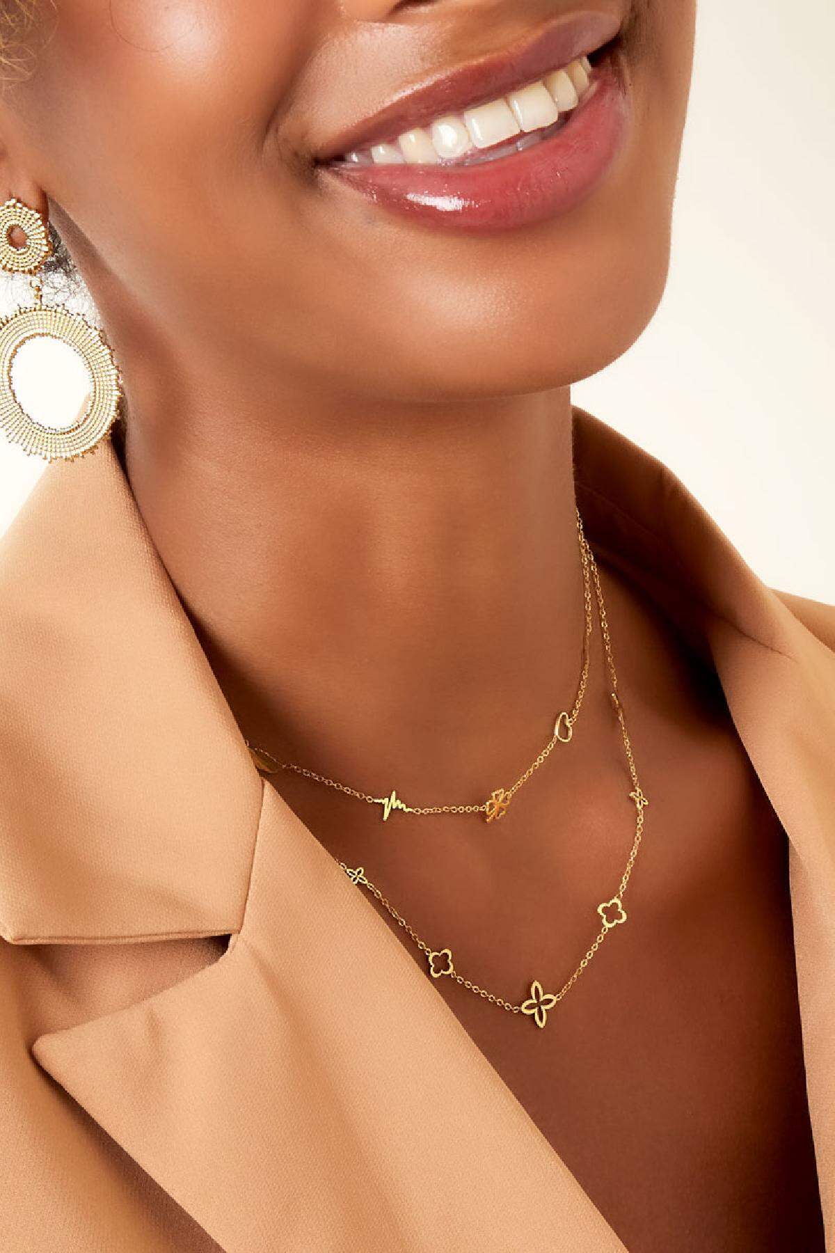 Collar minimalista con charms Plata Acero inoxidable h5 Imagen3