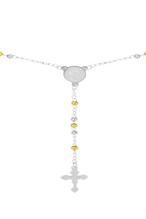 Collana Rosario Croce Silver Color Stainless Steel h5 Immagine2
