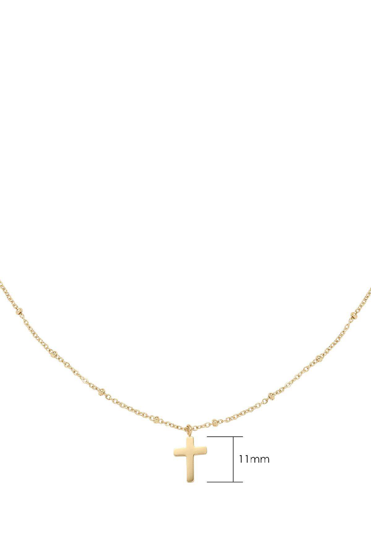 Kette Classic Cross Goldfarbe Edelstahl h5 Bild4