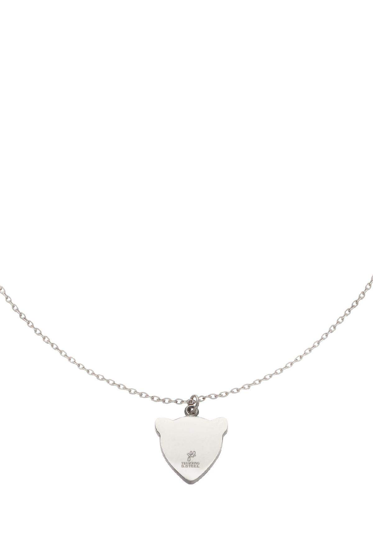 Collana Leopardo Famoso Silver Color Stainless Steel Immagine2