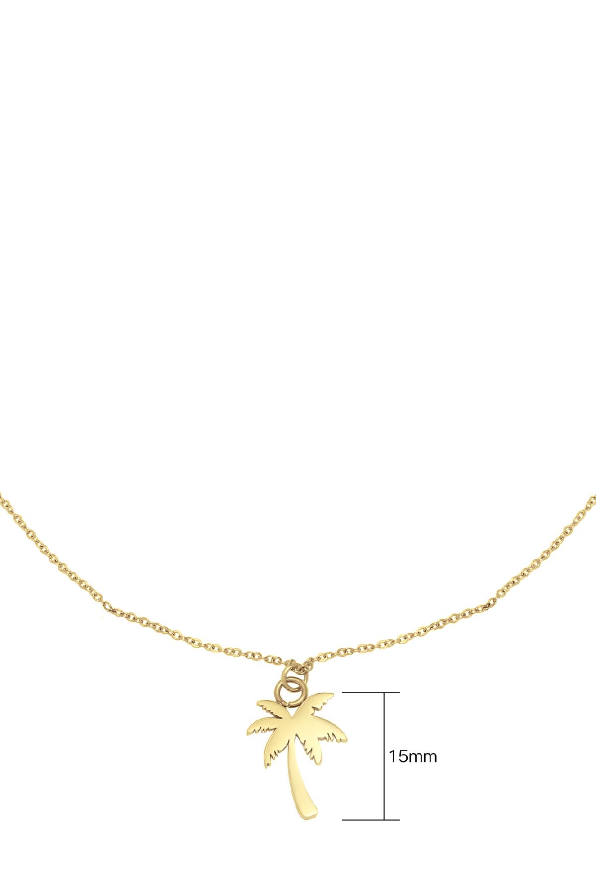 Kette Palm Tree Goldfarbe Edelstahl h5 Bild4