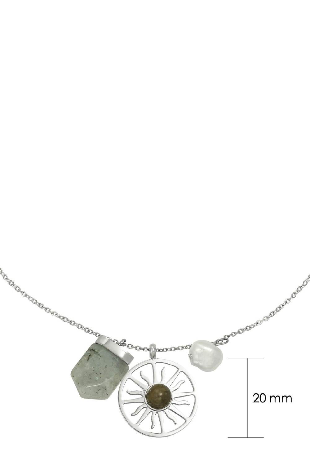 Halskette Sunshine Gemstone Grau Edelstahl h5Bild2