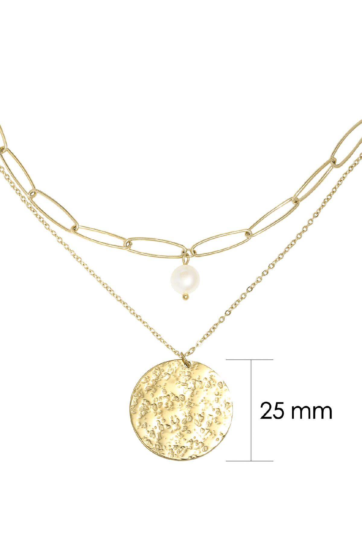 Halskette Full Moon Goldfarbe Edelstahl Bild2