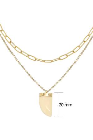 Collier Wisdom Tooth Blanc Acier inoxydable h5 Image2