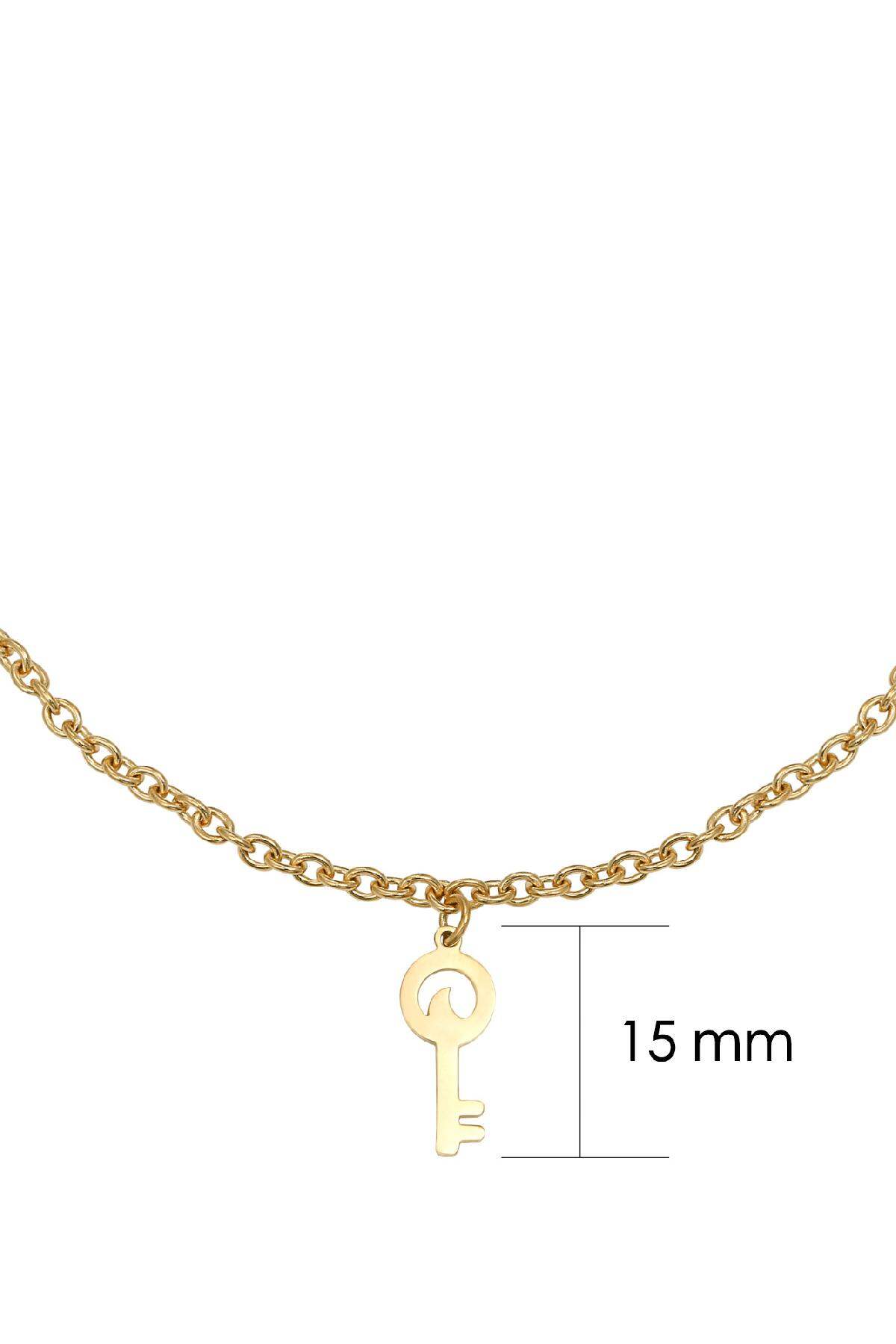 Halskette Special Key Goldfarbe Edelstahl h5 Bild2