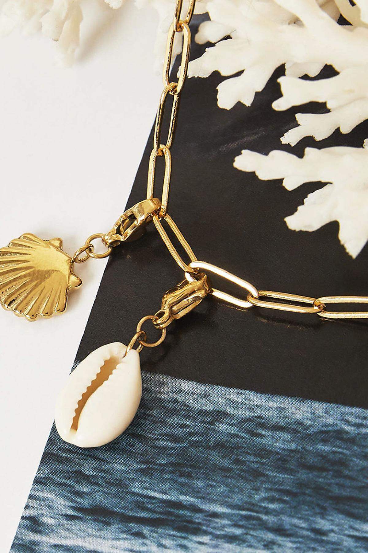 DIY Clasp Charm Shell Gold Color Stainless Steel 2