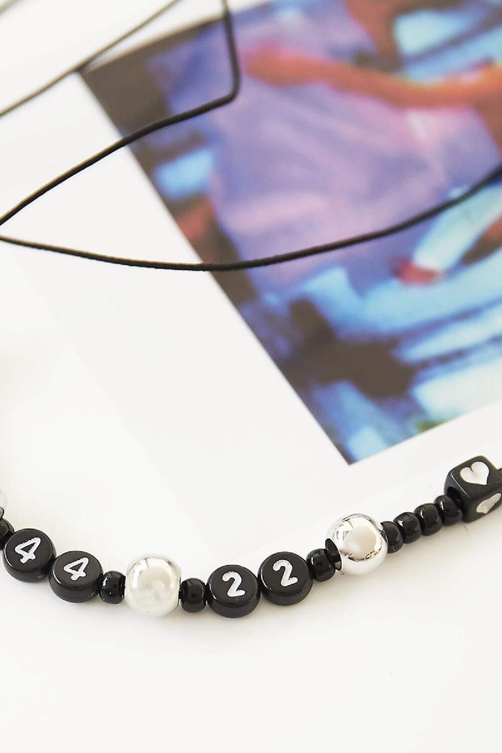 Perline Numero 2 - 4MM Black & White Plastic h5Immagine3