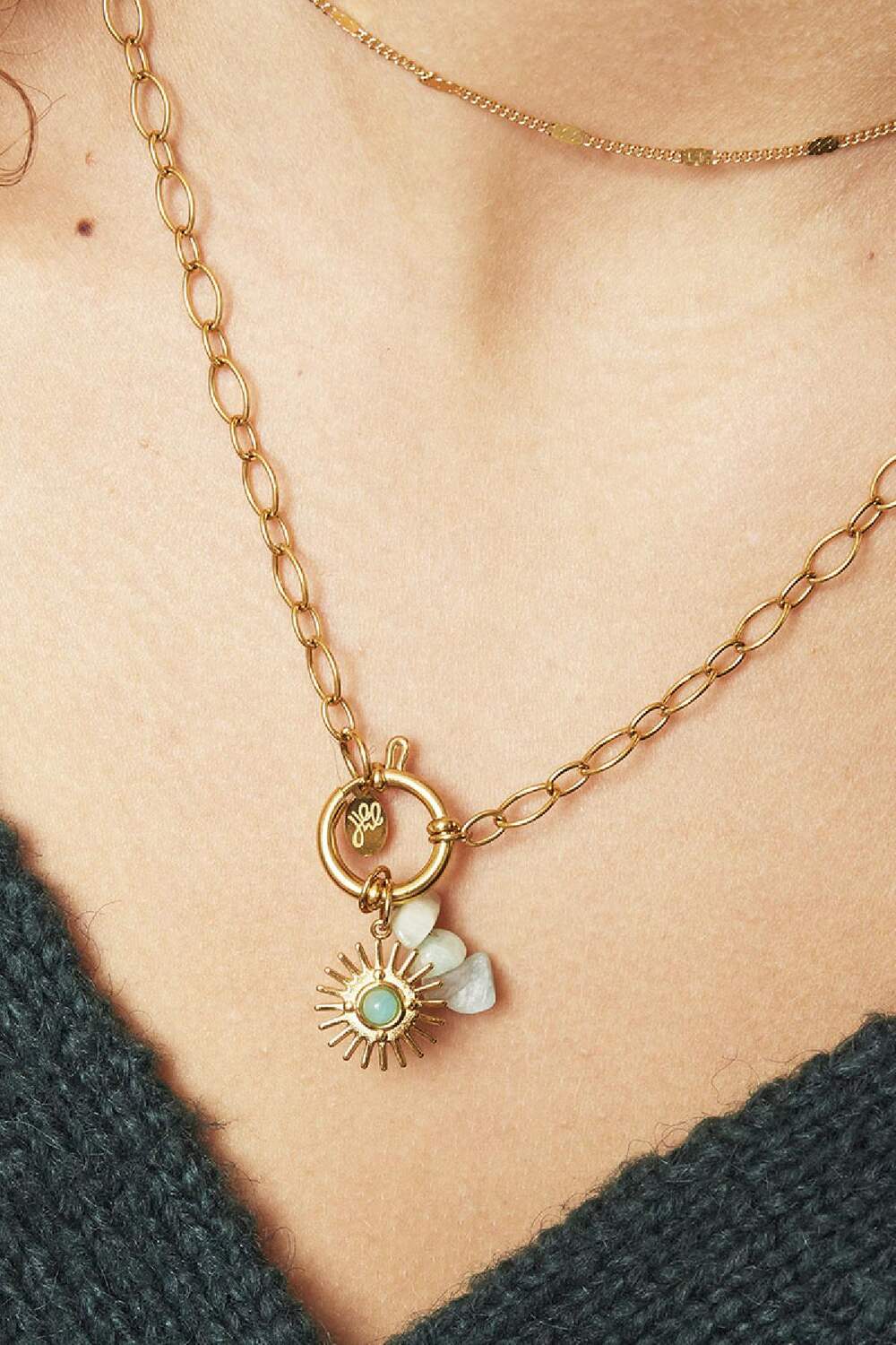 DIY Charm Sun Couleur or Acier inoxydable h5Image2