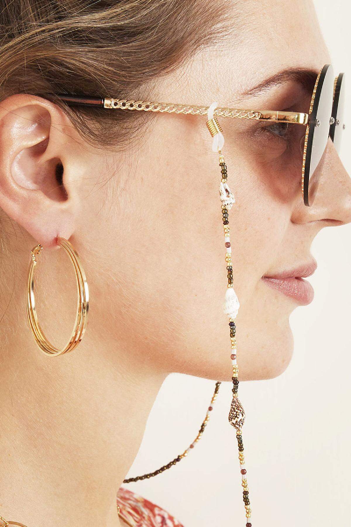 Sonnenbrille Cord Shell Mix Schwarz Perlmutt Bild2