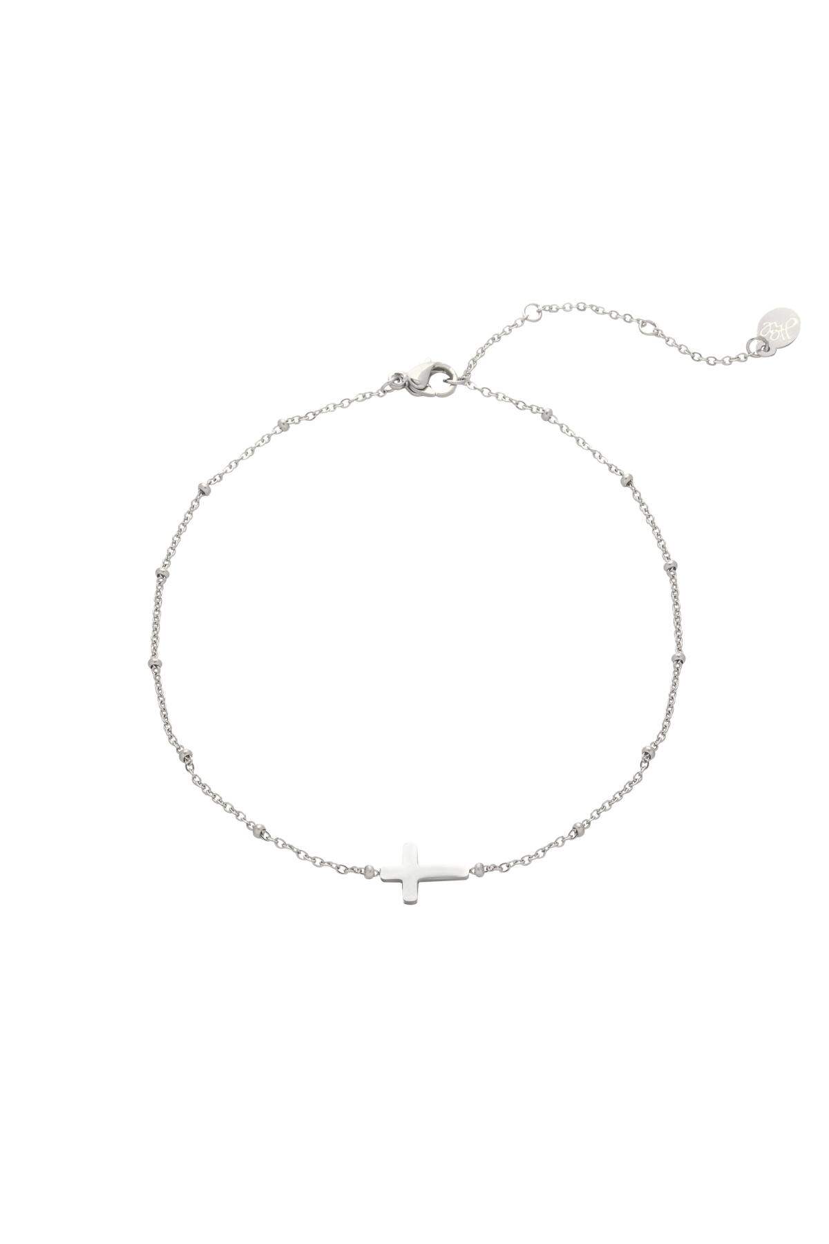 Fussketchen Classic Cross Silber Edelstahl