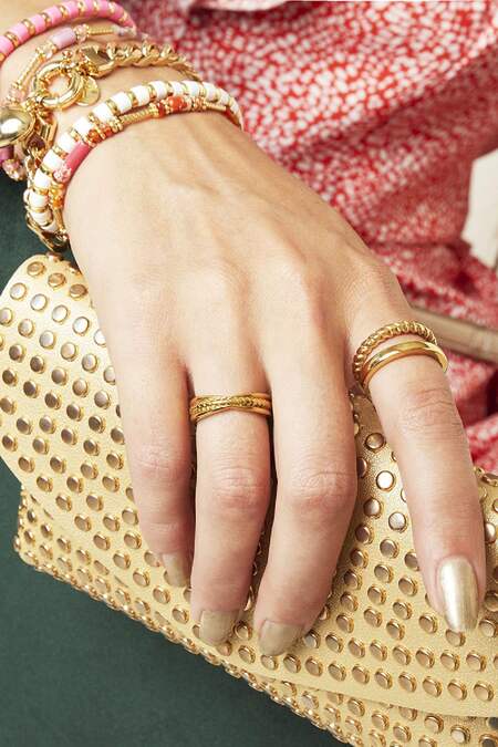 Ring Intertwine Gold Stainless Steel 16