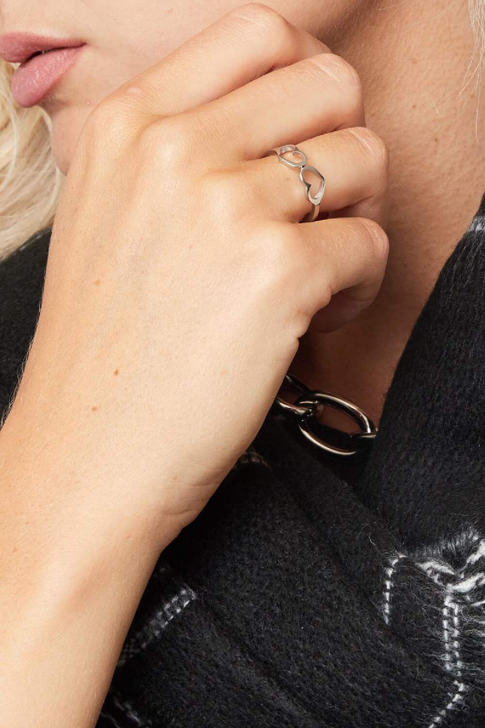 Ring Connect The Hearts Goldfarbe Edelstahl 16 h5Bild3