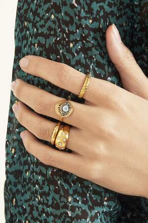 Ring Diamond Flowers Goldfarbe Edelstahl 16 h5 Bild2