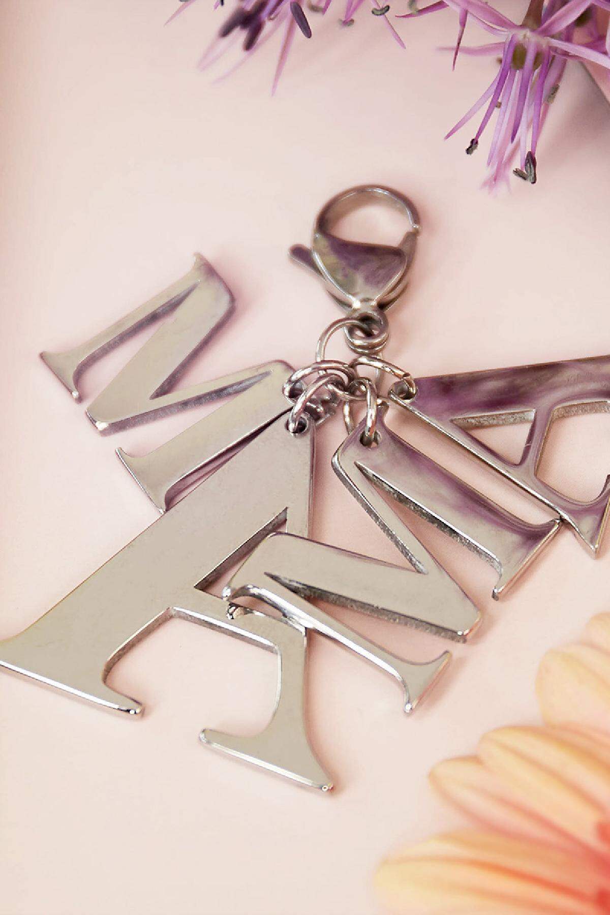 RVS sleutelhanger letters mama Goud kleur Stainless Steel Afbeelding2