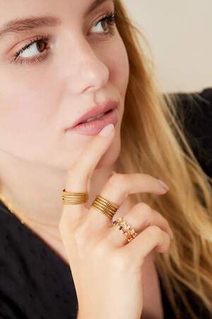 Verstellbarer Ring mit Zirkoniasteinen Multi Kupfer One size h5 Bild2