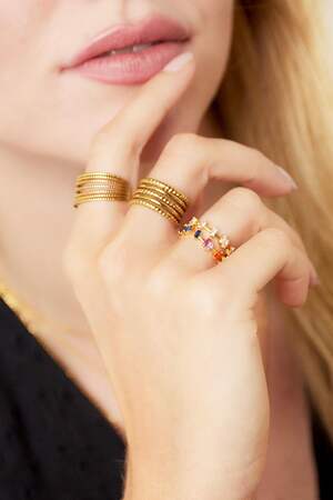 Verstellbarer Ring mit Zirkoniasteinen Multi Kupfer One size h5 Bild3