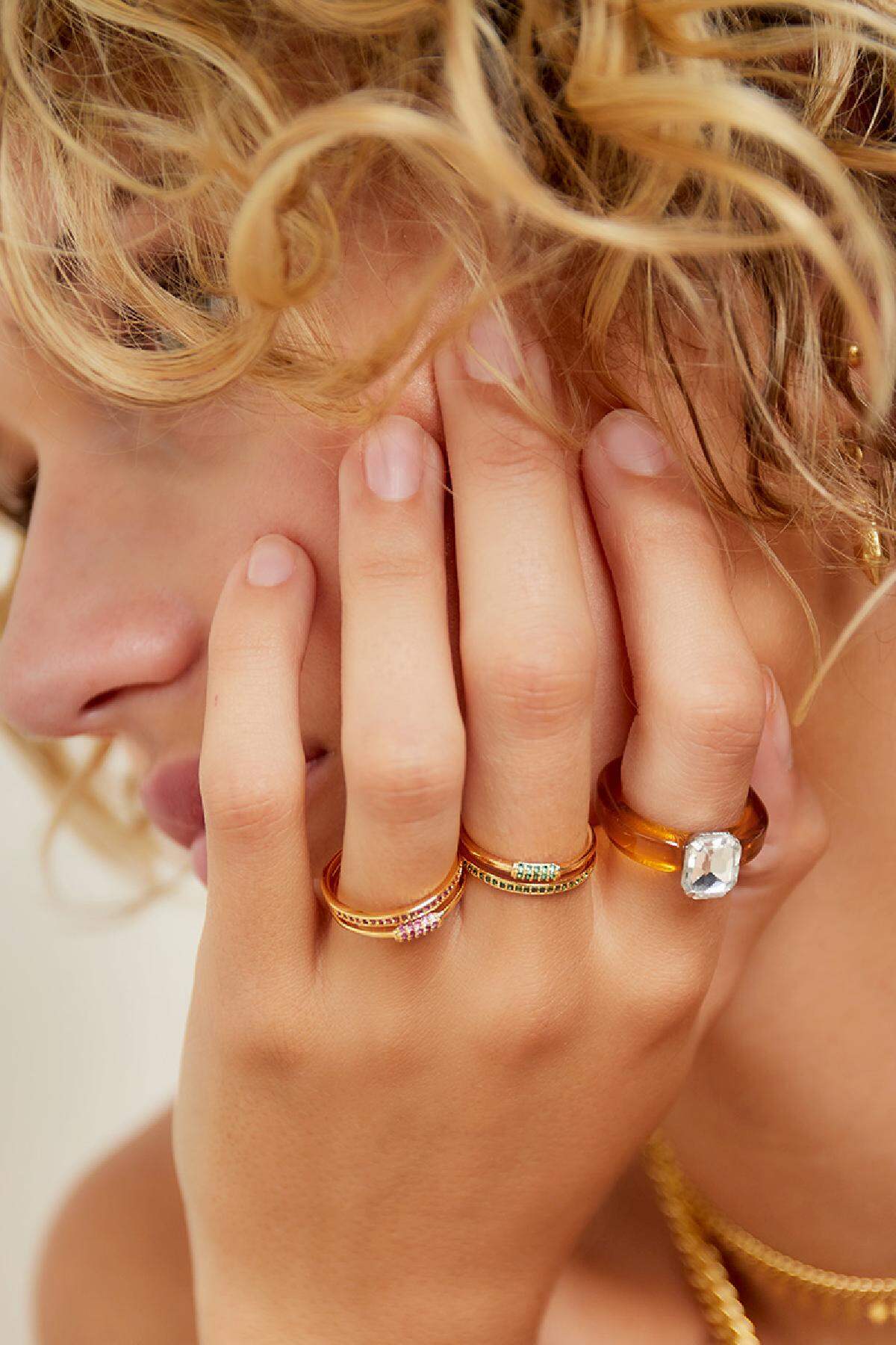 Ring Bling Line Grün Kupfer One size h5 Bild2