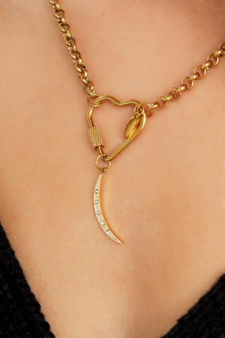 stainless steel crescent moon charm  2