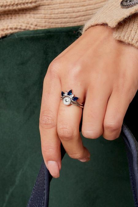 Ring crown Silver Color Stainless Steel 16 2