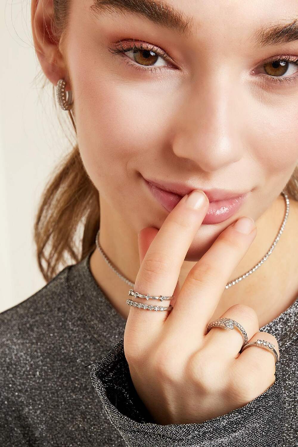 Edelstahlring mit Zirkoniasteinen Schwarz 16 h5Bild3