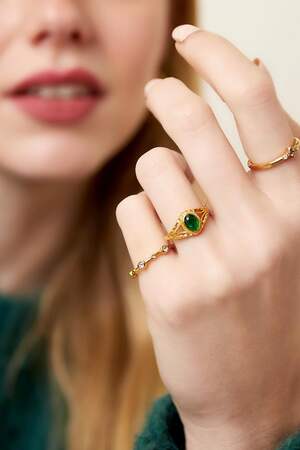 Statement-Ring aus Edelstahl Goldfarbe 17 h5 Bild2